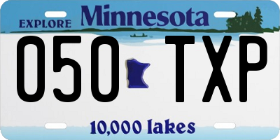 MN license plate 050TXP