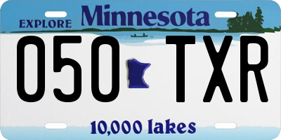 MN license plate 050TXR