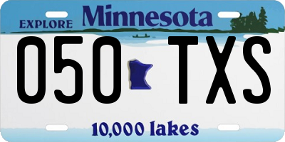 MN license plate 050TXS