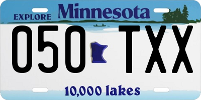 MN license plate 050TXX
