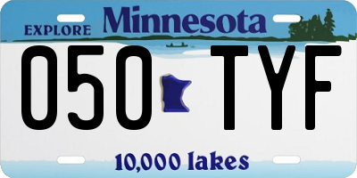 MN license plate 050TYF