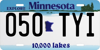 MN license plate 050TYI