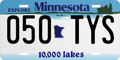 MN license plate 050TYS