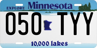 MN license plate 050TYY