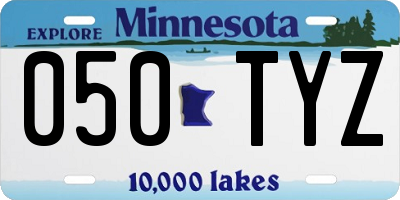 MN license plate 050TYZ