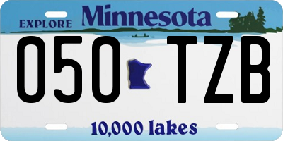 MN license plate 050TZB