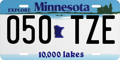 MN license plate 050TZE