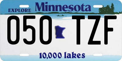 MN license plate 050TZF