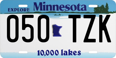 MN license plate 050TZK