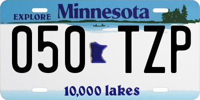 MN license plate 050TZP