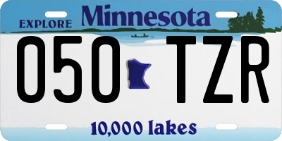MN license plate 050TZR