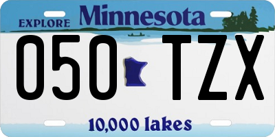 MN license plate 050TZX