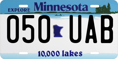 MN license plate 050UAB