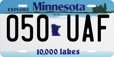 MN license plate 050UAF