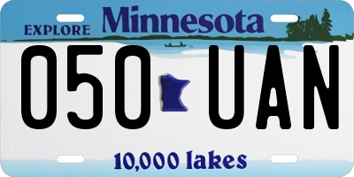 MN license plate 050UAN