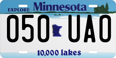 MN license plate 050UAO