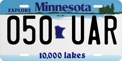 MN license plate 050UAR