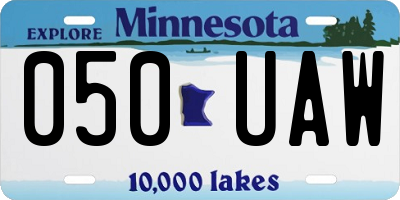 MN license plate 050UAW