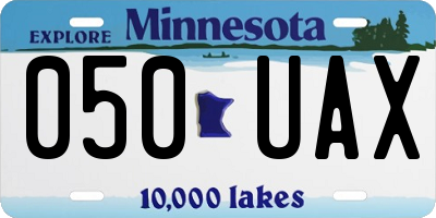 MN license plate 050UAX