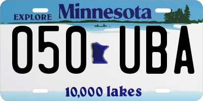 MN license plate 050UBA