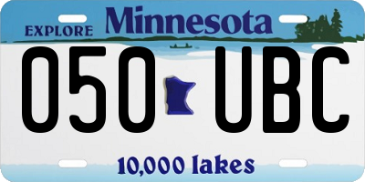 MN license plate 050UBC