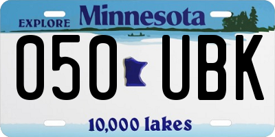 MN license plate 050UBK