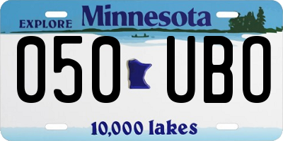 MN license plate 050UBO