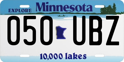 MN license plate 050UBZ