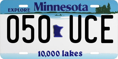 MN license plate 050UCE