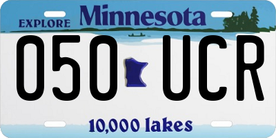 MN license plate 050UCR