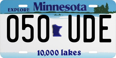MN license plate 050UDE