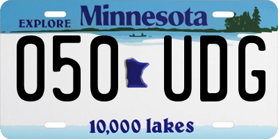 MN license plate 050UDG