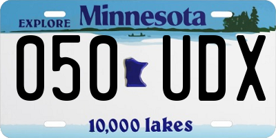 MN license plate 050UDX