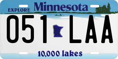 MN license plate 051LAA