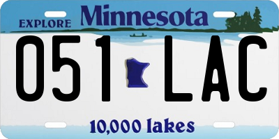 MN license plate 051LAC