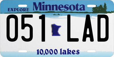 MN license plate 051LAD