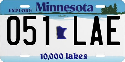 MN license plate 051LAE
