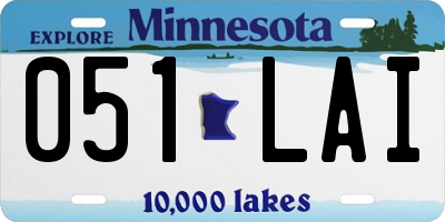 MN license plate 051LAI