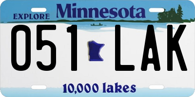 MN license plate 051LAK