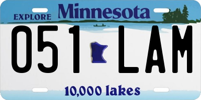 MN license plate 051LAM
