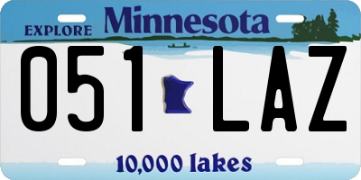 MN license plate 051LAZ