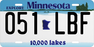 MN license plate 051LBF