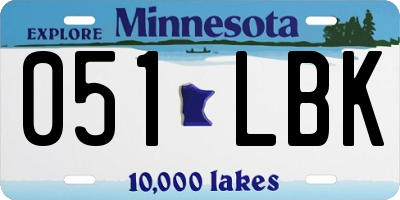 MN license plate 051LBK