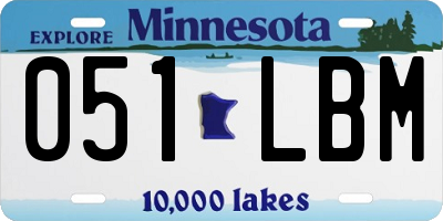 MN license plate 051LBM