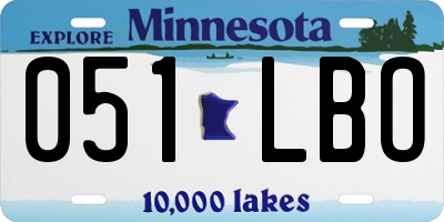 MN license plate 051LBO