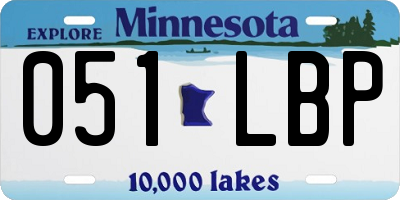 MN license plate 051LBP