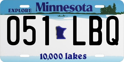 MN license plate 051LBQ