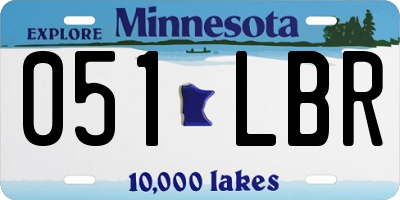 MN license plate 051LBR