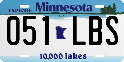 MN license plate 051LBS