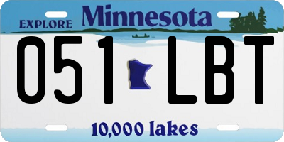MN license plate 051LBT